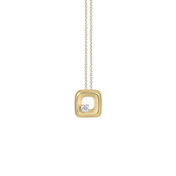 Annamaria Cammilli 750er Gelb Gold Damen Halskette DUNE mit 1 Diamant 0,15ct im Brillant-Schliff GPE2426U