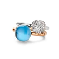 BIGLI Mini Sweety Ring Rosegold mit Diamant Türkis Blautopas 20R88Rbtmpturch Kombi