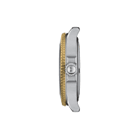 Tissot Seastar 1000 Quarz 36mm Uhr Bicolor Schwarzes Zifferblatt T120.210.22.051.00 Detail