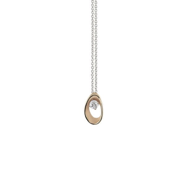 Annamaria Cammilli Halskette Natural Beige Gold 18 Karat Anhänger mit Diamanten Dune Assolo GPE1548N | UHREN01