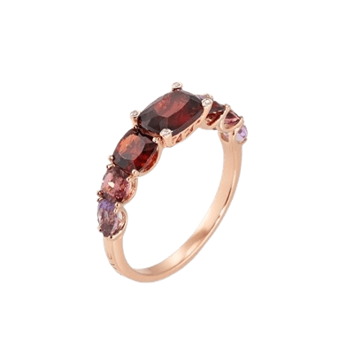 Ponte Vecchio Gioielli Iris Ring Granat und Diamant 18 Karat Rosegold Damenring CA1760GRR