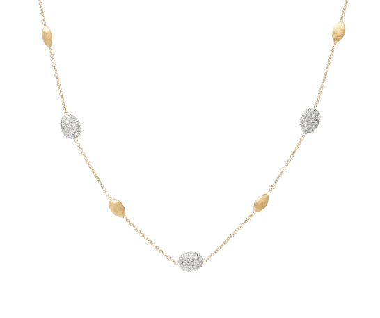 Marco Bicego Siviglia Halskette mit ovalen Diamanten Elementen CB1838-E B YW Q6 Detail