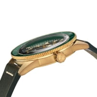 Rado Captain Cook Bronze Grün Leder-Armband Herrenuhr Automatik XL 42mm R32504315