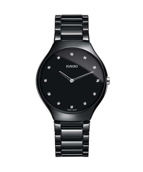 Rado True Thinline Jubile L schwarz mit 12 Diamanten R27741732