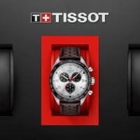 Tissot PRS 516 Chronograph Quarz Silber 45 mm Leder-Armband T131.617.16.032.00