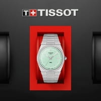 Tissot PRX Herrenuhr 40mm Quarz Hellgrün Mint Edelstahl-Armband T137.410.11.091.01 Box