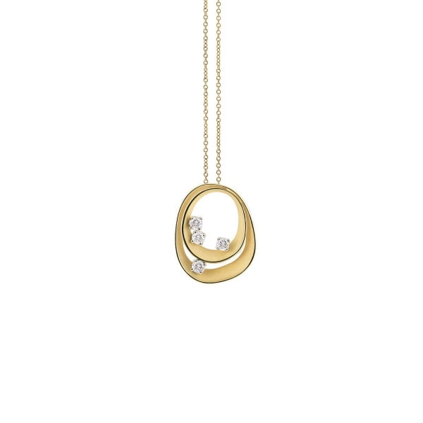 Annamaria Cammilli Halskette Dune Loops Yellow Sunrise Gold mit Diamanten GPE3455U