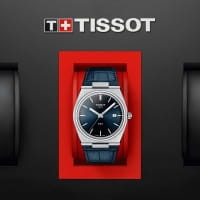 Tissot PRX Herrenuhr 40mm Quarz Blau Leder-Armband T137.410.16.041.00