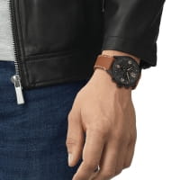 Tissot Chrono XL schwarz Leder-Armband braun Herrenuhr Chronograph 45mm T116.617.36.057.00 Model