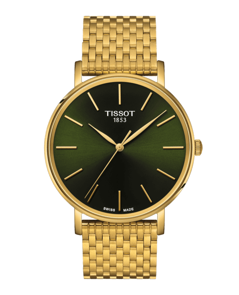 Tissot Everytime Gent Gold Grün 40mm Quarz Uhr Herren T143.410.33.091.00 Soldat