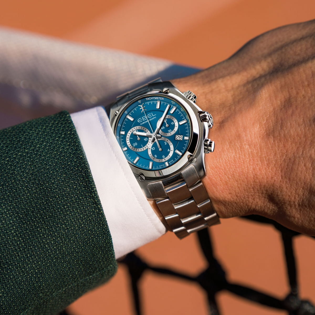 Ebel Discovery Gent Chronograph Herrenuhr Blau 43mm Quarz  