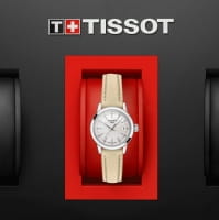 Tissot Classic Dream Damenuhr Perlmutt Leder-Armband Beige Quarz 28 mm T129.210.16.111.00 Box