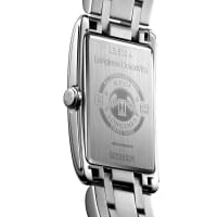 Longines DolceVita Damenuhr Silber römische Ziffern Edelstahl-Armband Quarz 37mm L5.512.4.75.6 Boden