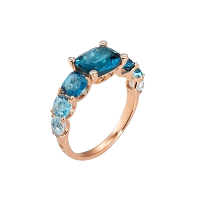 Ponte Vecchio Gioielli Iris Ring London Topas 3,7 ct. Diamant 18 Karat Rosegold Damenring CA1761SPR Soldat