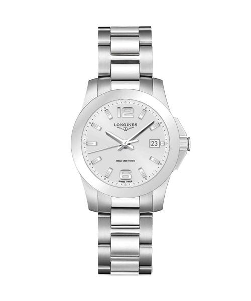 Longines Conquest Damen-Uhr silber Edelstahl-Armband L3.377.4.76.6 zum günstigen Preis online kaufen | UHREN01