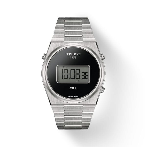 Tissot PRX Digital Herrenuhr 40mm Quarz Silber Schwarz Edelstahl-Armband T137.463.11.050.00