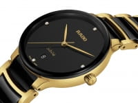 Rado Centrix Diamonds 39,5 mm Herren Damen Uhr Bicolor Gold Schwarz Jubile R30022712 Detail