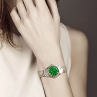 Ebel Sport Classic 61 Diamanten Bicolor Perlmutt Zifferblatt grün 24mm Damenuhr Quarz 1216555