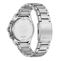 Citizen Eco Drive Chronograph Schwarz Stahlarmband Herren Uhr AT2568-82E Detail