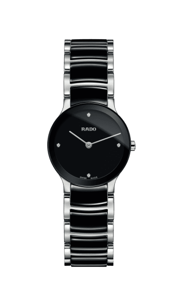 Rado Centrix Diamonds Damen XS Keramik-Uhr mit Diamanten R30191712 | UHREN01
