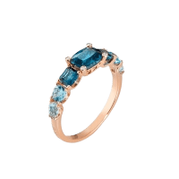 Ponte Vecchio Gioielli Iris Ring Topas und Diamant 18 Karat Rosegold Damenring CA1761SPR Soldat
