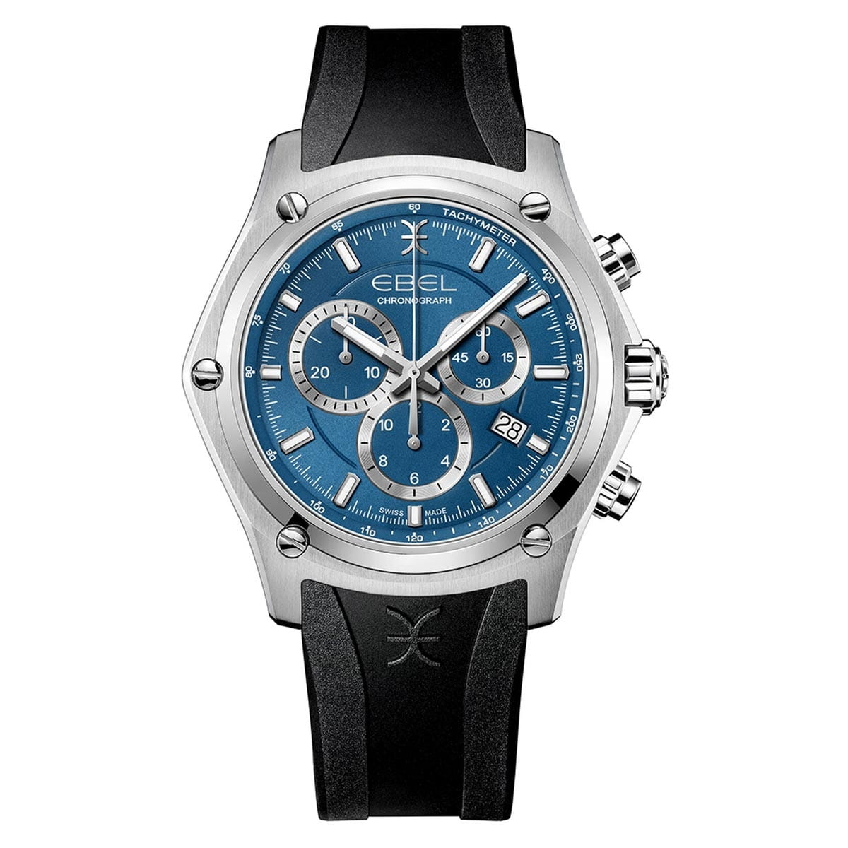 Ebel Discovery Gent Chronograph Herrenuhr Blau 43mm Quarz  