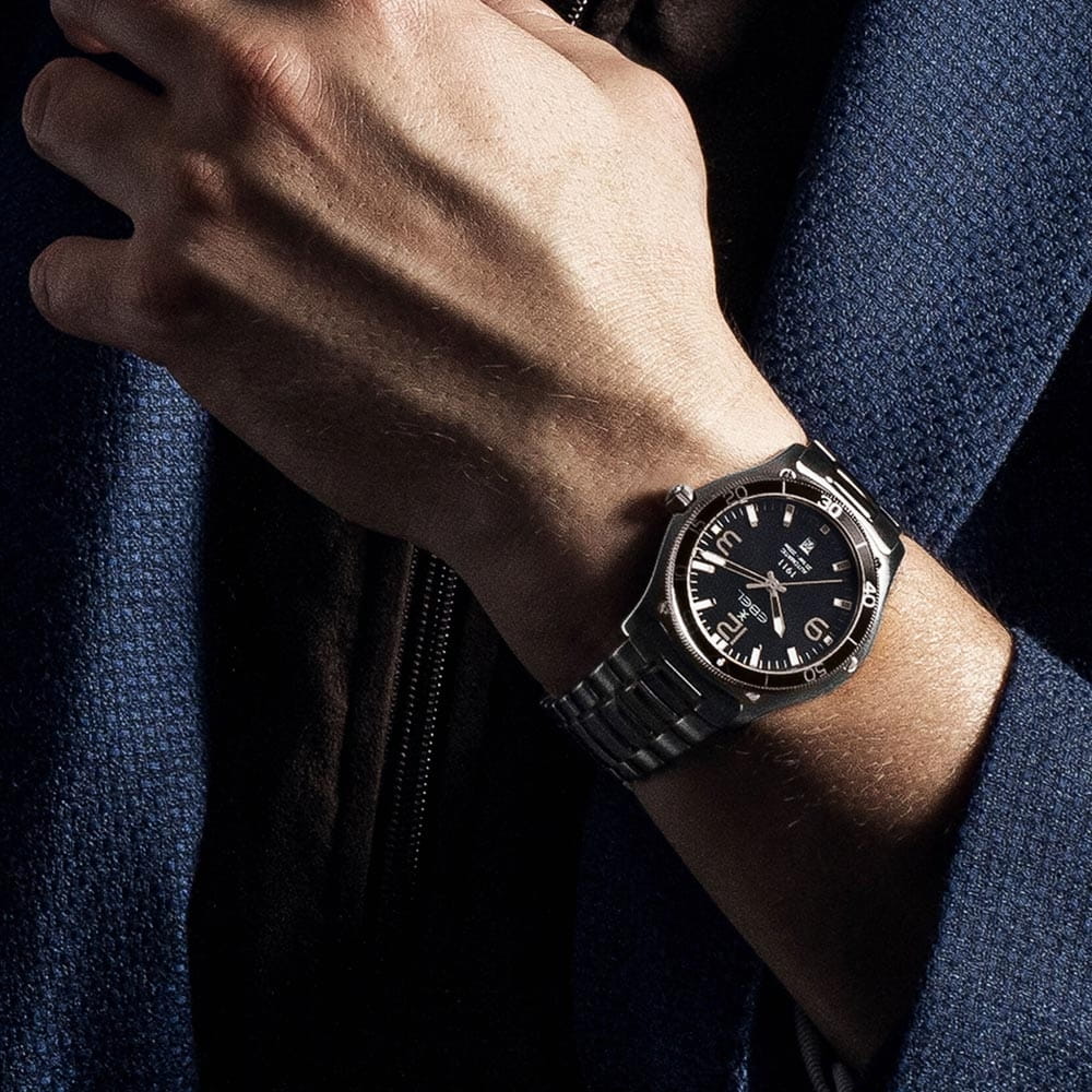 Ebel 1911 Marine Automatik Herrenuhr 42mm Zifferblatt schwarz  