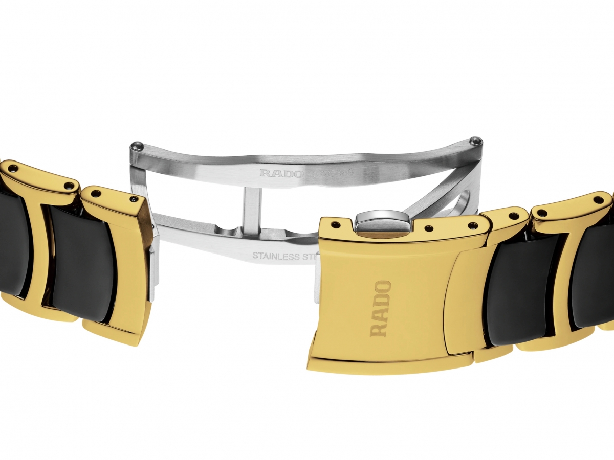 Rado Centrix Diamonds Damenuhr 30mm Bicolor Gold Schwarz Jubile 