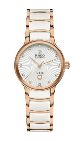 Rado Centrix Automatic Diamonds Jubile Damenuhr Weiß Rosegold mit Diamanten R30019744