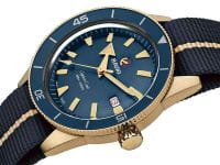 Rado Captain Cook Automatic Bronze Blau Nato-Textil-Armband 42mm Herrenuhr R32504207 Detail