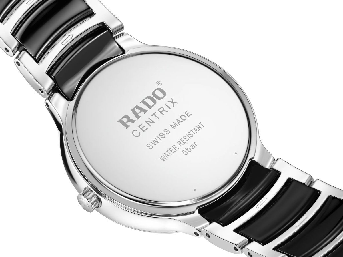 Rado Centrix Diamonds Jubile Damenuhr Schwarz Silber 30,5mm Quarz 