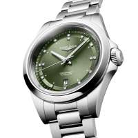 Longines Conquest Automatik Uhr Damen 30mm Grün mit Diamanten L3.320.4.07.6 Detail