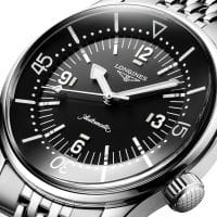 Longines Legend Diver 39mm Schwarz Edelstahl-Armband Automatik Herren Uhr L3.764.4.50.6 Detail