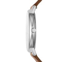 Skagen Uhr Herren Grau 40mm Leder-Armband Braun Quarz Signatur SKW6578 Detail