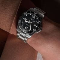 Longines HydroConquest 43mm schwarz Automatik Herren Uhr Edelstahl-Armband L3.782.4.56.6 Arm3