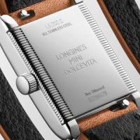 Longines Mini Dolcevita Damenuhr mit Daimanten Leder Armband Braun 2024 L5.200.0.71.0 Boden2