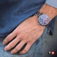 Tissot Chrono XL blau Leder-Armband braun Herrenuhr Chronograph 45mm T116.617.36.047.00 Model