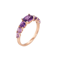 Ponte Vecchio Gioielli Iris Ring Amethyst und Diamant 18 Karat Damenring CA1760AMR Soldat