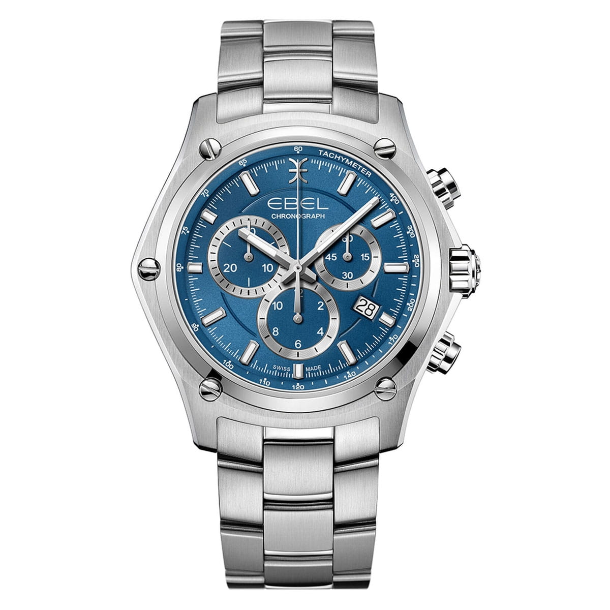 Ebel Discovery Gent Chronograph Herrenuhr Blau 43mm Quarz  