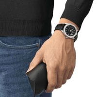 Tissot PR 100 Sport 42mm Schwarz Leder-Armband Quarz Herrenuhr Arm T101.610.16.051.00