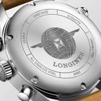 Longines Spirit Automatik Chronograph Herrenuhr 42mm Silber Leder-Armband L3.820.4.73.2